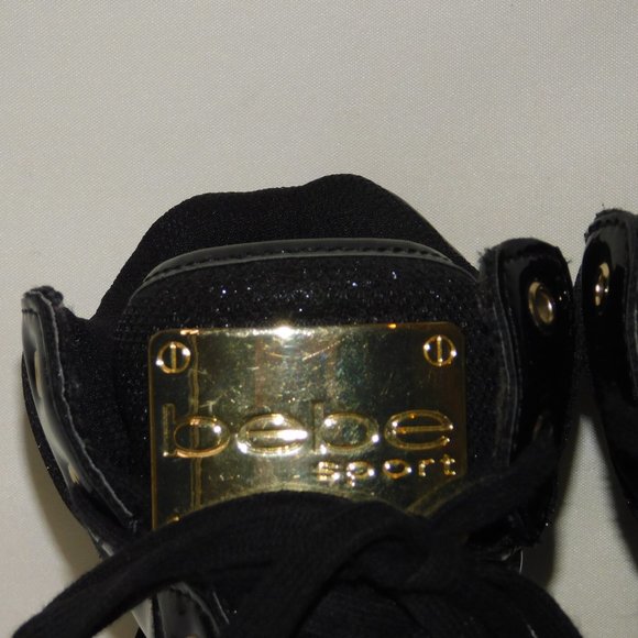 Bebe Sport Krysten Black Metallic Light Up High Top Sneakers Size 8.5 - Picture 5 of 12
